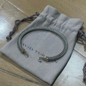 DY Buckle Classic Cable Bracelet in Sterling Silver with 14K Yellow Gold